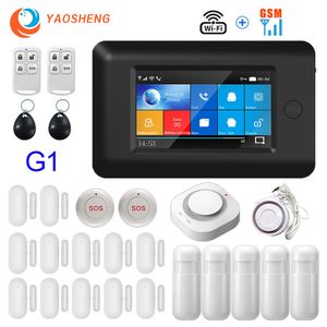 Smart Home Security System Draadloze WiFi 433MHZ GSM Alarm 4.3 inch Full Touch Color Screen met SOS Sirene Rookmelder