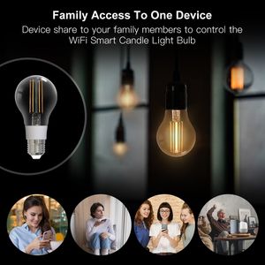 Home Smart Tuya WiFi Télécommande Vintage Vintage Filament Smart Filb Vocal Contrôle LED LIGHT DE LED E27 Énergie Énergie Lumière Nouveau