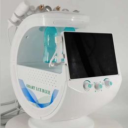 Machine faciale intelligente de Dermabrasion de diamant d'hydra d'oxygène de l'eau 7 en 1 de bleu de glace avec le système d'analyse de peau