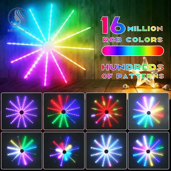 Smart Illumination RGB LED Firework Lights Dream Meteor Lamp DIY Contrôleur de rétroéclairage mural pour mariage Home Party Outdoor Holiday Decor 230316