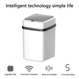 Smart Induction 13L Trash Can con tapa táctil y cubo interno extraíble para la basura de la cocina y el baño de baño