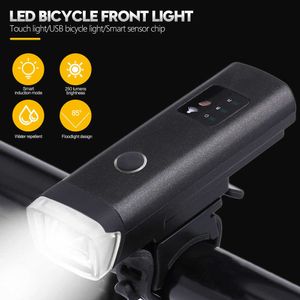 Smart Induction Fiets Front Light Set USB Oplaadbare Achterlicht LED Koplamp Bike Lamp Fietsen Zaklamp voor fiets