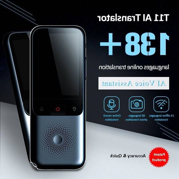 Livraison gratuite Traducteur vocal instantané intelligent WIFI 138 langues en ligne Dialecte hors ligne Enregistrement en temps réel Traduction HD Noise Reductio Wxbm