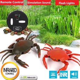 Smart Intelligent RC Robot Crab Tyt with Eye Flash Light Simulation Sound Crab Model Toy High Simulation Crab Design Toy Classic 240508
