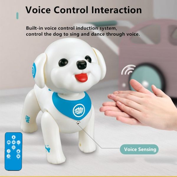 Jouet pour chien Robot Intelligent RC intelligent avec musique chantante, jouet pour chien, commande vocale, programme à distance pour chien, apprendre