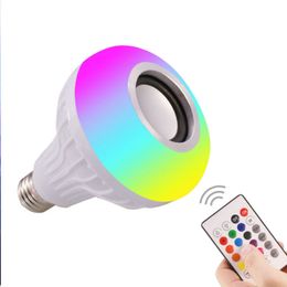 Smart Lamp Speaker LED Light RGB Draadloze Bluetooth Lamp Lamp Muziek Spelen Dimbare 12W Muziekspeler Audio met 24 sleutels Afstandsbediening