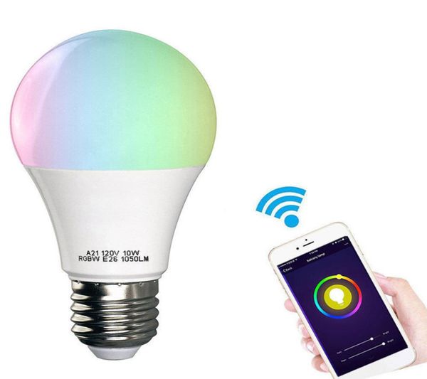 Ampoules LED intelligentes, commande vocale colorée, variable, pour Alexa Amazon Echo et Google Home, adaptées au salon et à la chambre à coucher2018661