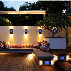 Lampes solaires LED intelligentes lampes murales extérieures étanches pour balcon clôture chemin lampe décoration de jardin rue lumière solaire