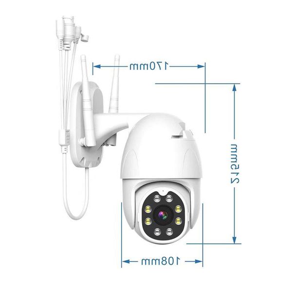 Livraison gratuite Smart Life PTZ Caméra de sécurité extérieure IP WIFI Alexa Google Home 1080P Suivi automatique Cloud Haut-parleur Audio Vision nocturne SDVDS