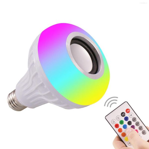 Bombilla inteligente inalámbrica Bluetooth música Control remoto E27 RGB lámpara colorida para el hogar El Bar