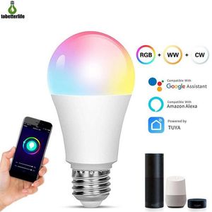 Smart Light RGB Lamp 15w Kleur Veranderende wifi Verlichting E27 Dimbaar Compatibel Smart Leven APP Google Home Alexa2316