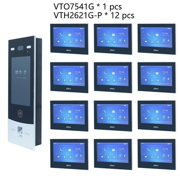 Smart Lock Dahua Multi-lengua Apartment IP Video Intercom Kit VTO7541G VTH2621G-P SOPORTE RFID Código de cara RFID DIFELING ULOCK DOOR Teléfono 230812