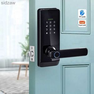 Verrouillage intelligent Digital Door Lock WiFi Tuya Mot de passe d'empreinte digitale RFID Lock intelligent avec application de poignée wx