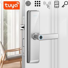 Cerradura inteligente Diosso Huella digital Cerradura de puerta Wifi Tuya Aplicación Contraseña RFID Tarjeta IC Desbloqueo sin llave Cerradura de embutir Hogar inteligente 221101