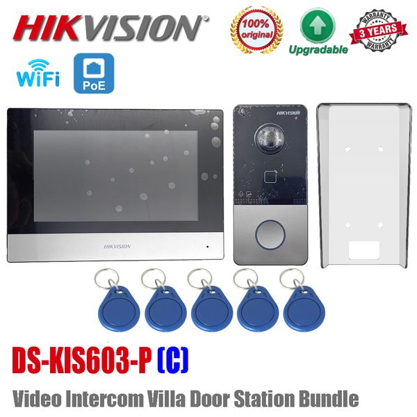 Smart Lock DS KIS603 P C Kit d'interphone vidéo DS KV6113 WPE1 DS KH6320 WTE1 Standard POE Sonnette Station de porte Moniteur WIFI 230712