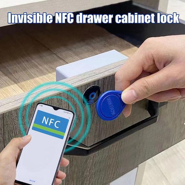 Cerradura inteligente electrónica móvil NFC, puerta de inducción, tarjeta IC, cajón Invisible, cableado gratuito