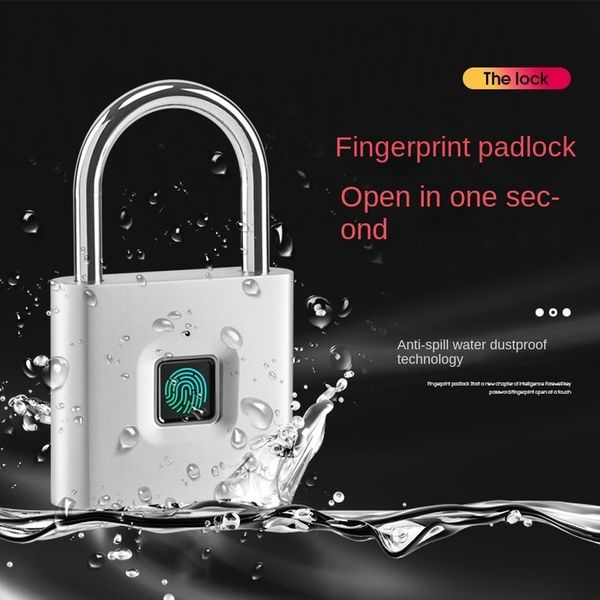 Smart Lock Cadenas à empreinte digitale sans clé, chargement USB, serrure de porte, cadenas intelligent à empreintes digitales, déverrouillage rapide, puce auto-développée en métal en alliage de zinc 230206
