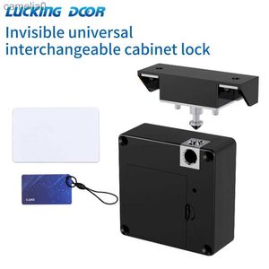 Serrure intelligente sans trou capteur Invisible serrure d'armoire à induction carte RFID serrure électronique intelligente pour meubles de garde-robe Sauna placard LockerL231116