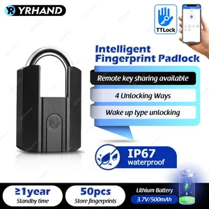 Smart Lock IP67Lock Bluetooth APP Hangslot Vingerafdruk Keyless Mini Tas Met Aleax Google Home Elektronische Deur