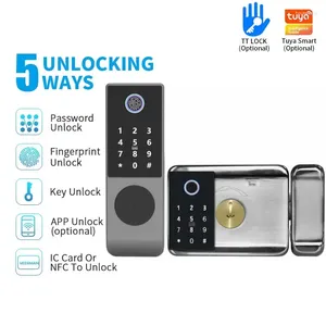 Smart Lock IP68 Waterdichte TUYA WIFI Vingerafdruk Magnetische Kaart NFC Wachtwoord Sleutel Ontgrendelen Binnenplaats Appartement Outdoorlock Deur