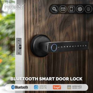 Smart Lock Moes Tuya Bluetooth Intelligent Empreinte Porte de porte digitale Handle Lock Mot de passe électronique Application WX