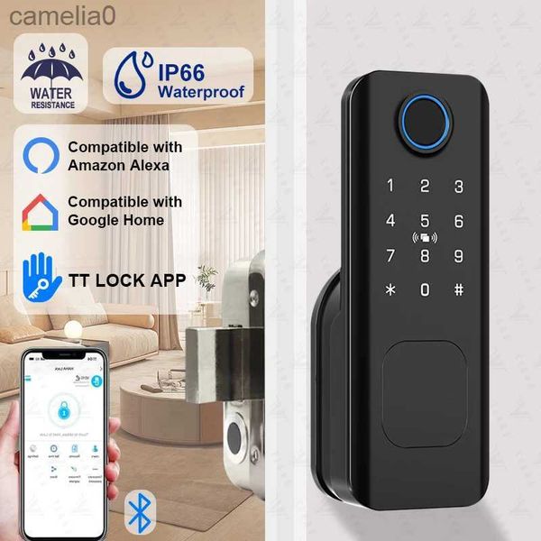 Smart Lock Nouveau produit TTLock app lication empreinte digitale serrure de porte intelligente extérieure étanche Bluetooth mot de passe IC carte serrure clé lockL231116