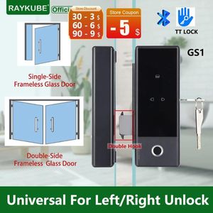 Serrure intelligente RAYKUBE GS1 verre pour porte biométrique empreinte digitale électronique perçage numérique bureau/maison gratuit