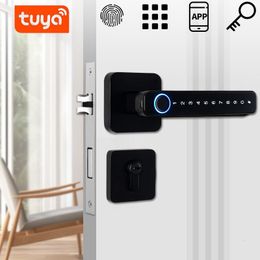 Smart Lock Smart Deurklink Vingerafdruk Wachtwoord Ontgrendel op afstand Digitaal slot Tuya-app Sleutelloze toegang voor deuren Smart Electronic Lock 230404