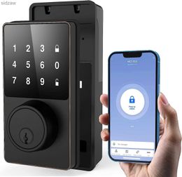 Verrouillage intelligent Smart Lock avec verrouillage de porte Bluetooth sans clé avec clavier à écran tactile facile à installer Déverrouillage de l'application Secure et étanche El WX