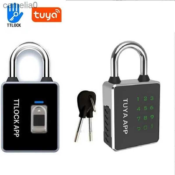 Smart Lock Cadenas intelligent TUYA/TTlock APP Bluetooth déverrouillage d'empreintes digitales clé de mot de passe étanche carte RFID USB serrure de porte de chargement L231116