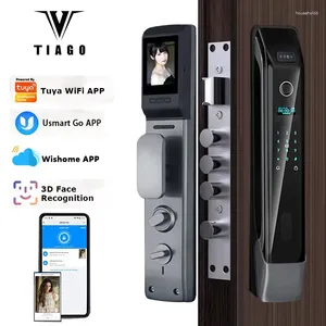 Smart Lock TIAGO 3D-deur Digitaal wachtwoord Elektronische sloten Tuya APP-bediening Ontgrendel automatische vingerafdruk met camera