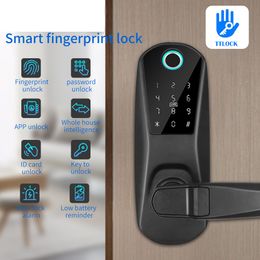 SMART LOCK TTLOCK APP Vingerafdruk Bluetooth -cilinder Biometrische elektronische deur Digitale toetsenbord RFID -kaart Keyless 221018