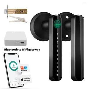 Smart Lock Tuya APP Afstandsbediening Vingerafdruk Wachtwoord Elektrische biometrie Codenummer Deur met enkele klink met sleutel