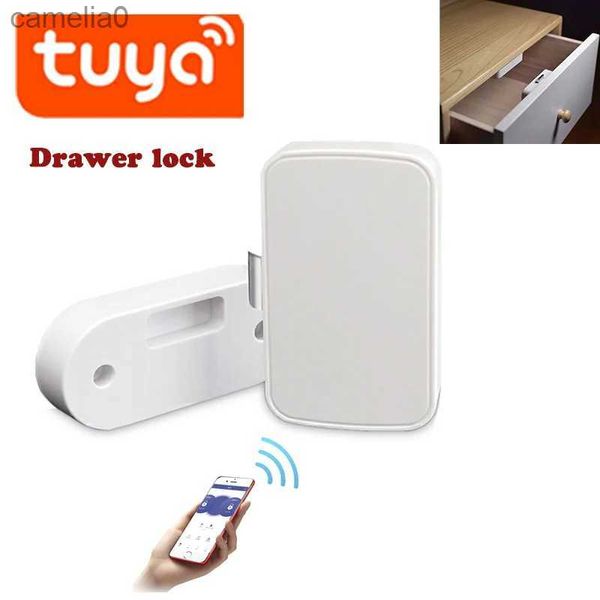 Bloqueio inteligente Tuya Smart Home File Cabinet Lock sem fio Bluetooth Keyless invisível controle de aplicativo móvel fechaduras eletrônicas para gaveta de móveisL231116