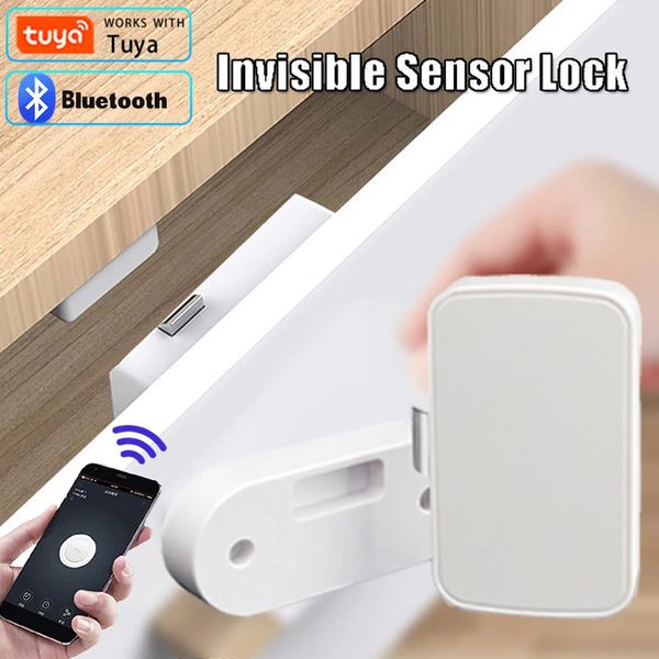 Smart Lock Tuya Smart Lock maison classeur meubles tiroir serrure électronique sans fil Bluetooth sans clé serrures invisibles pour le contrôle APP 231206