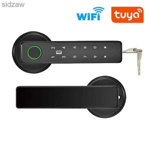 Smart Lock Tuya Application SmartLife WiFi Contrôle Smart Ringer Empreinte Mot de passe RFID IC IC Boulon de verrouillage pour les portes en métal en bois intérieur WX