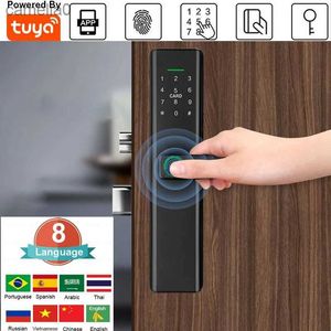 Smart Lock Tuya Wifi Biometrische vingerafdruk Elektronisch Smart Door Slot/Smartcard/wachtwoord/Key Unlocking/USB Emergency ChargingL231116