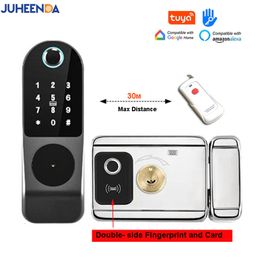 Smart Lock Waterproof Fingerprint Door Tuya WiFi App Unlock Fechadura wachtwoord IC-Card Security Home Metal Gate 221101