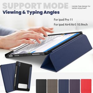 Études de tablette aimant intelligent pour iPad Pro 11 pouces Air4 Air 5 10,9 pouces Légères TPU mince légère + PU Couvre-pied de rotation