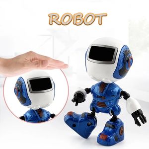 Mini Robot intelligent mignon alliage Robot éclairage Voix Intelligence Induction Joint Rotation jouets pour enfants garçons cadeau d'anniversaire