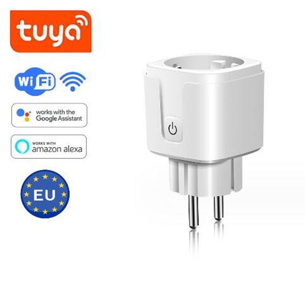 Smart Mini EE. UU. Reino Unido UE Wifi Enchufe con protector contra sobretensiones 110-230V Voz 10A 16A 20A Control Enchufe inteligente Trabajo Monitor de energía remoto con Alexa Google Home Tuya APP Nuevo