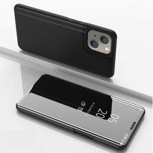 Smart Mirror Flip Case leer voor Samsung Galaxy S22 S21 Ultra S10 Plus F62 M62 S7 M60s M80s M51 S10E voor Iphone 13 12 11 Pro Mini Cover Ontgrendeld Hoge kwaliteit