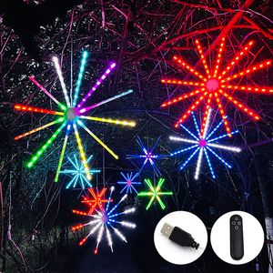 Señal de neón inteligente Luces de fuegos artificiales al aire libre Cambio de color RGB Control de aplicaciones Luces de cadena de hadas