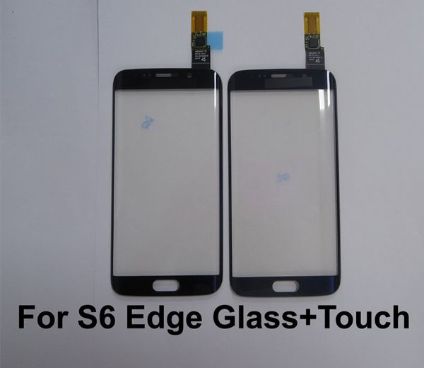 Écran tactile de téléphone intelligent pour Samsung S6 Edge Touch Screen Digitizer le panneau de contact extérieur avant avec autocollant