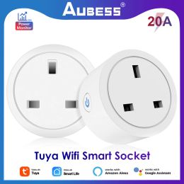 Smart Plug UK 20A WiFi Timing Socket Smart Home Power Outlet Power Monitor Tuya Smart Life App Work avec Aleax Google Home