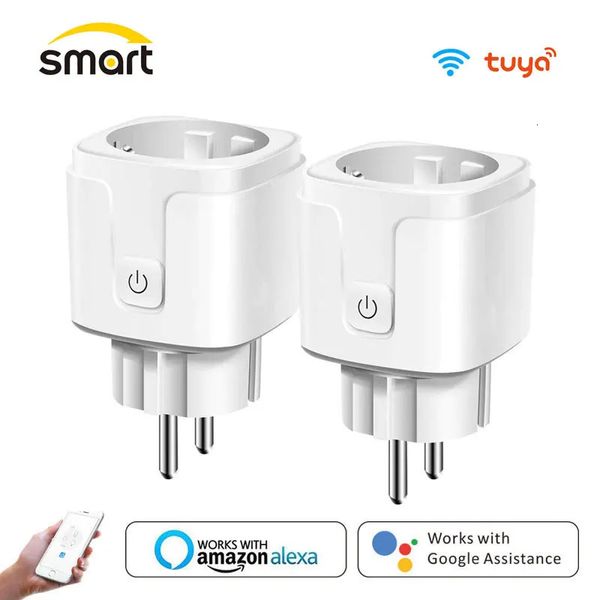 Enchufe inteligente Wifi con temporizador Adaptador de la UE Salida Tuya 16A Monitor de potencia funciona Alexa Home Assistant 240228