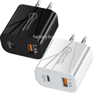 Inteligente portátil 12W 2.4A Puertos duales PD Cargador de pared Eu EE. UU. AC Viaje en casa USB C Tipo c Adaptadores de corriente para iPhone 13 14 15 Samsung Huawei Tablet PC F1