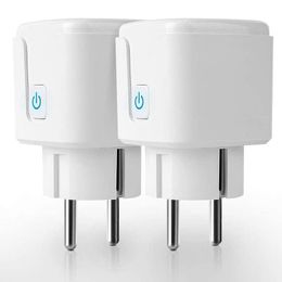 Smart Power Plugs 16A EU / FR WIFI Socket Europese standaard Voice Control Graffiti Plug met meting