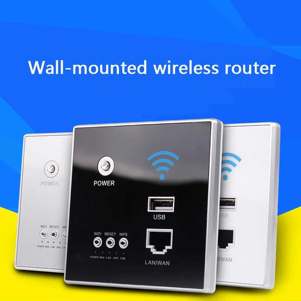 Prises d'alimentation intelligentes 300 Mbps 220 V alimentation AP relais Smart sans fil WIFI répéteur extender mur intégré 2.4 Ghz routeur panneau prise usb rj45 HKD230727