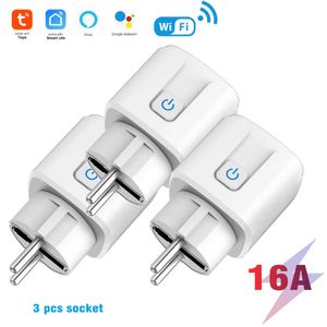 Smart Power Plugs 3PCS 16A EU FR Socket Tuya WiFi Smart Plug Power Timing Monitor Functie App Control Smart Life voor Alexa Home Appliance HKD230727